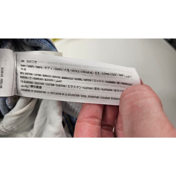 Ultra High Rise 90s Straight Jean light double knee destroyed distressed A&F 2 - Picture 4 of 7